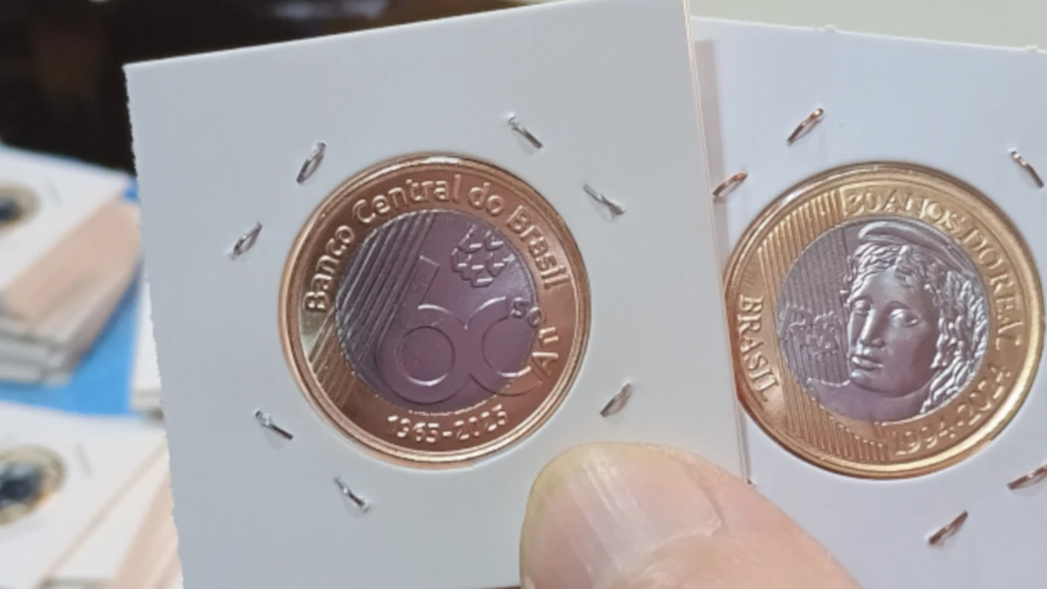 Moedas 30 Anos do Real e 60 Anos do BC