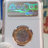 Moeda entrega da bandeira olímpica 1 real 2012 certificada NGC MS67