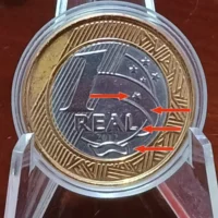 Moeda entrega da bandeira olímpica 1 real 2012 com defeito